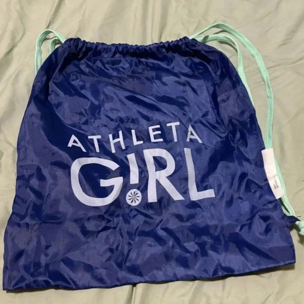 COPY - Athleta Girl Draw String Bag gym bag sky blue with clouds shoestring dr…